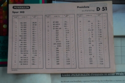 Marklin Katalog 1951, mit Preisliste, Konvolut